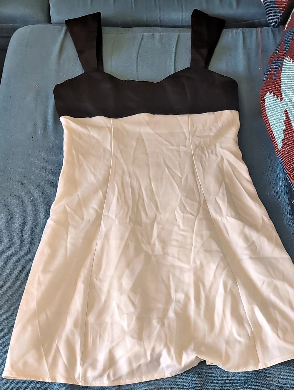 CIDER Mini Dress in White & Black, Small, NWT